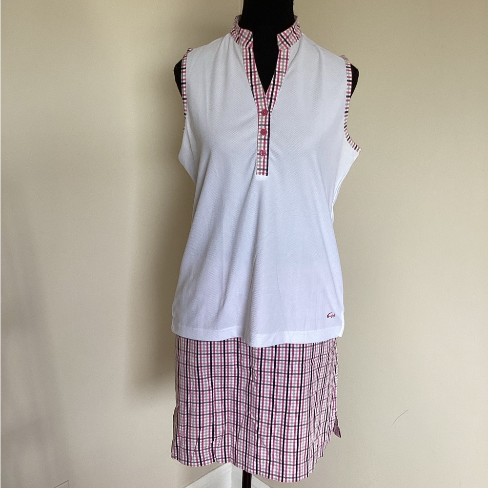 White and Pink Tank Top with Stylish Design